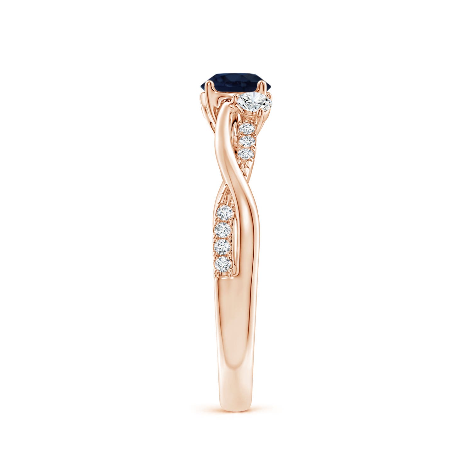 A - Blue Sapphire / 0.81 CT / 14 KT Rose Gold