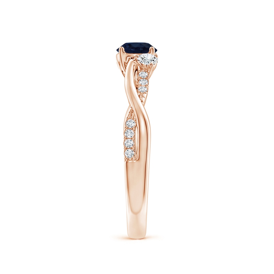 5mm A Nature Inspired Blue Sapphire & Diamond Twisted Vine Ring in Rose Gold side 299