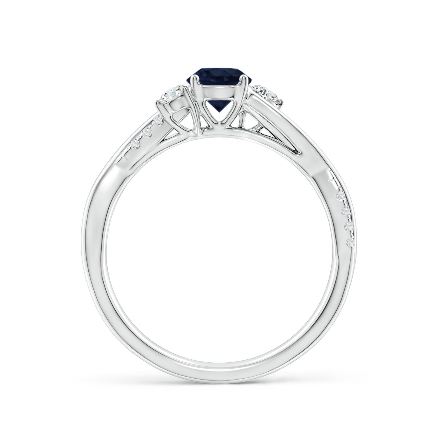 A - Blue Sapphire / 0.81 CT / 14 KT White Gold