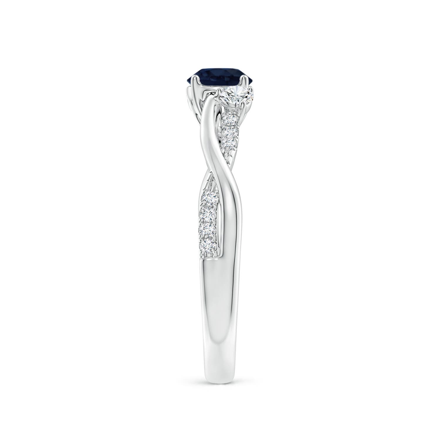 A - Blue Sapphire / 0.81 CT / 14 KT White Gold