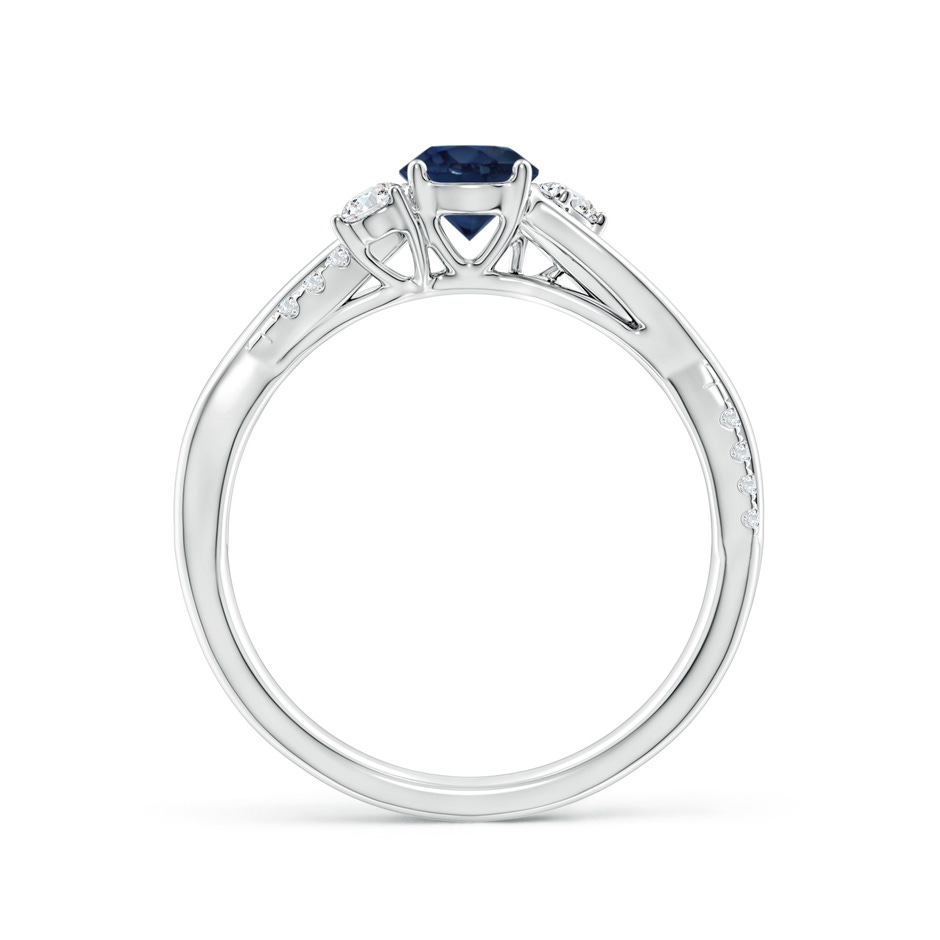 5mm AA Nature Inspired Blue Sapphire & Diamond Twisted Vine Ring in P950 Platinum side 199