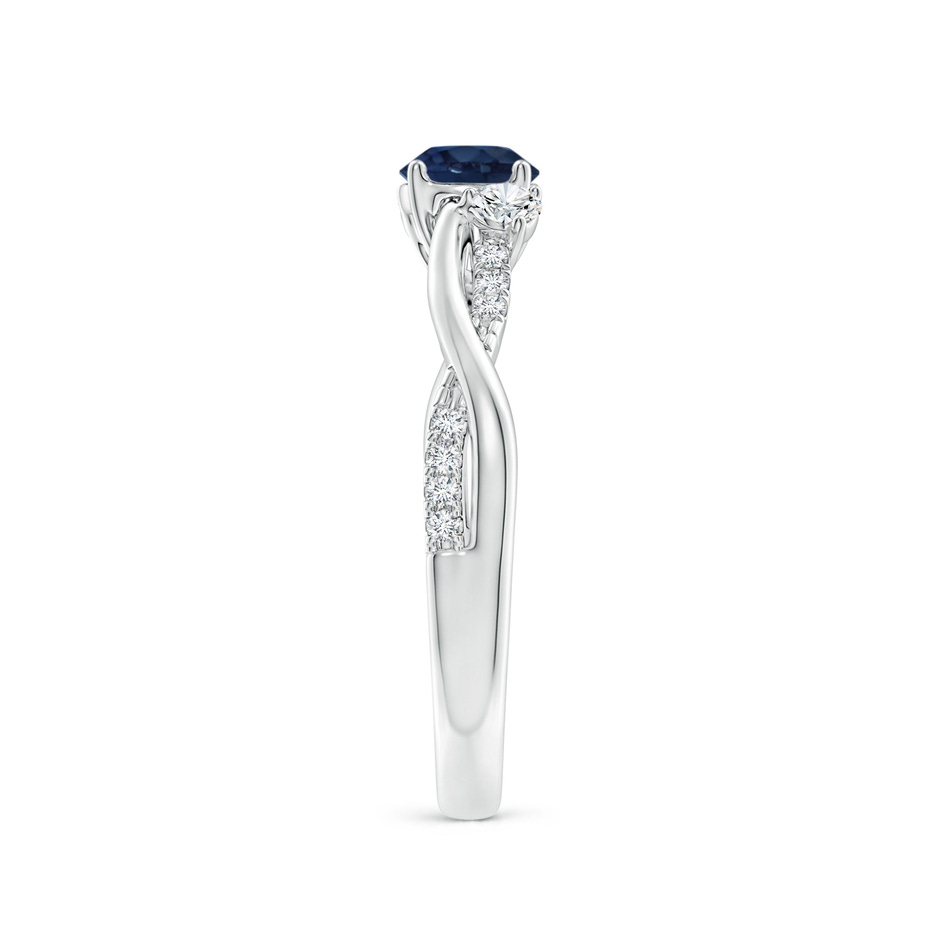 5mm AA Nature Inspired Blue Sapphire & Diamond Twisted Vine Ring in P950 Platinum side 299