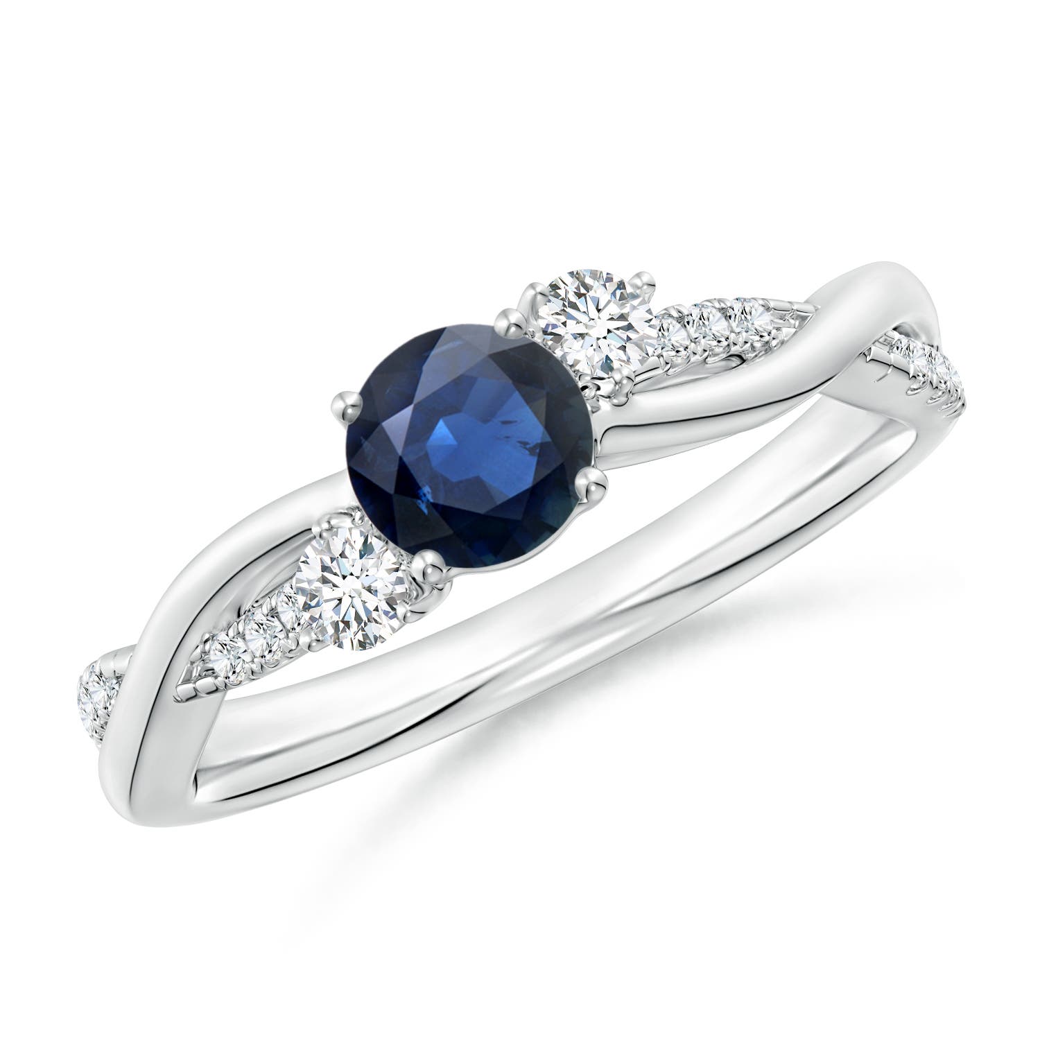 AA - Blue Sapphire / 0.81 CT / 14 KT White Gold