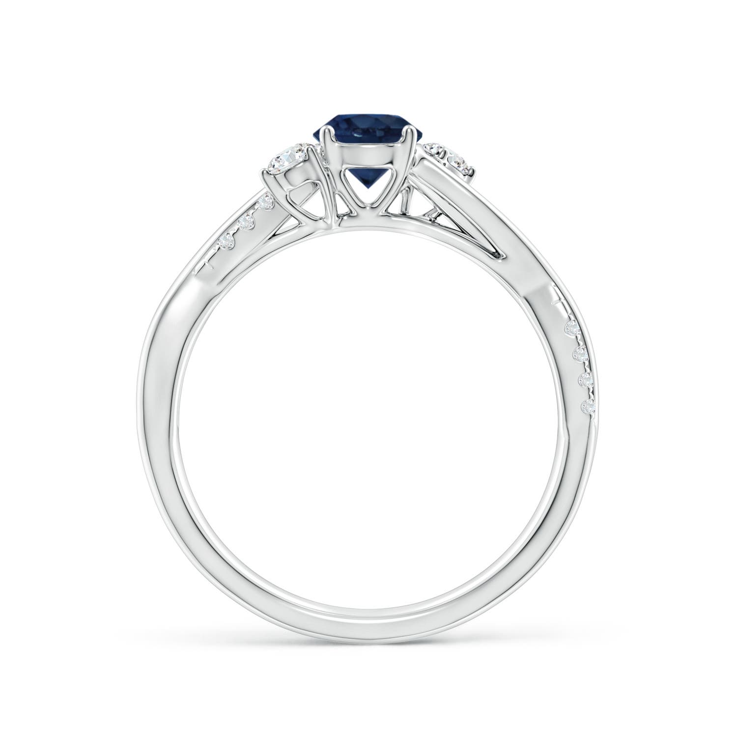 AA - Blue Sapphire / 0.81 CT / 14 KT White Gold