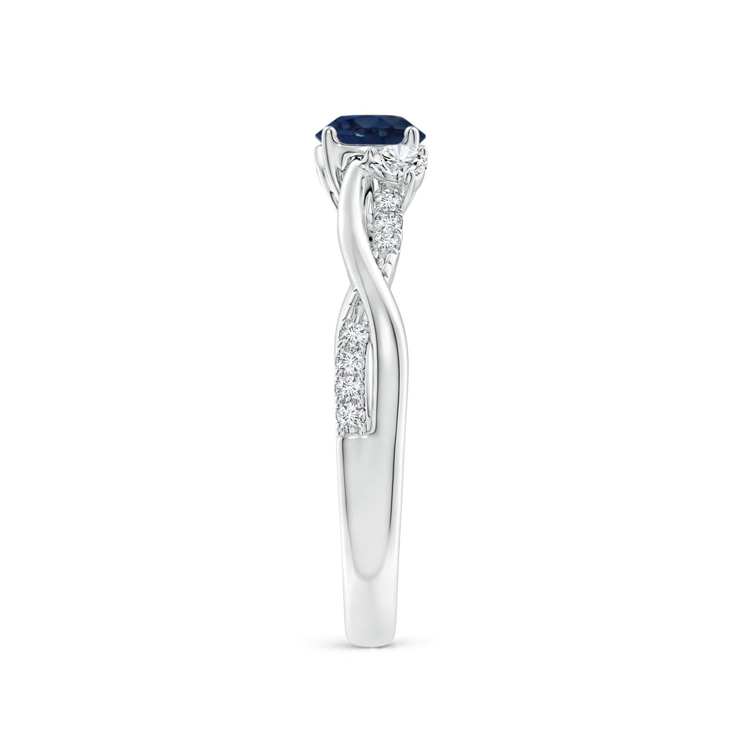 AA - Blue Sapphire / 0.81 CT / 14 KT White Gold