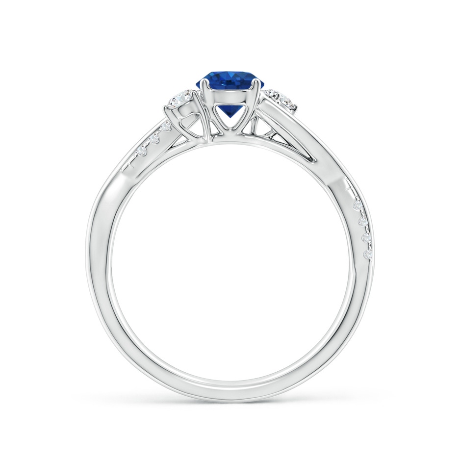 5mm AAA Nature Inspired Blue Sapphire & Diamond Twisted Vine Ring in 18K White Gold side 199