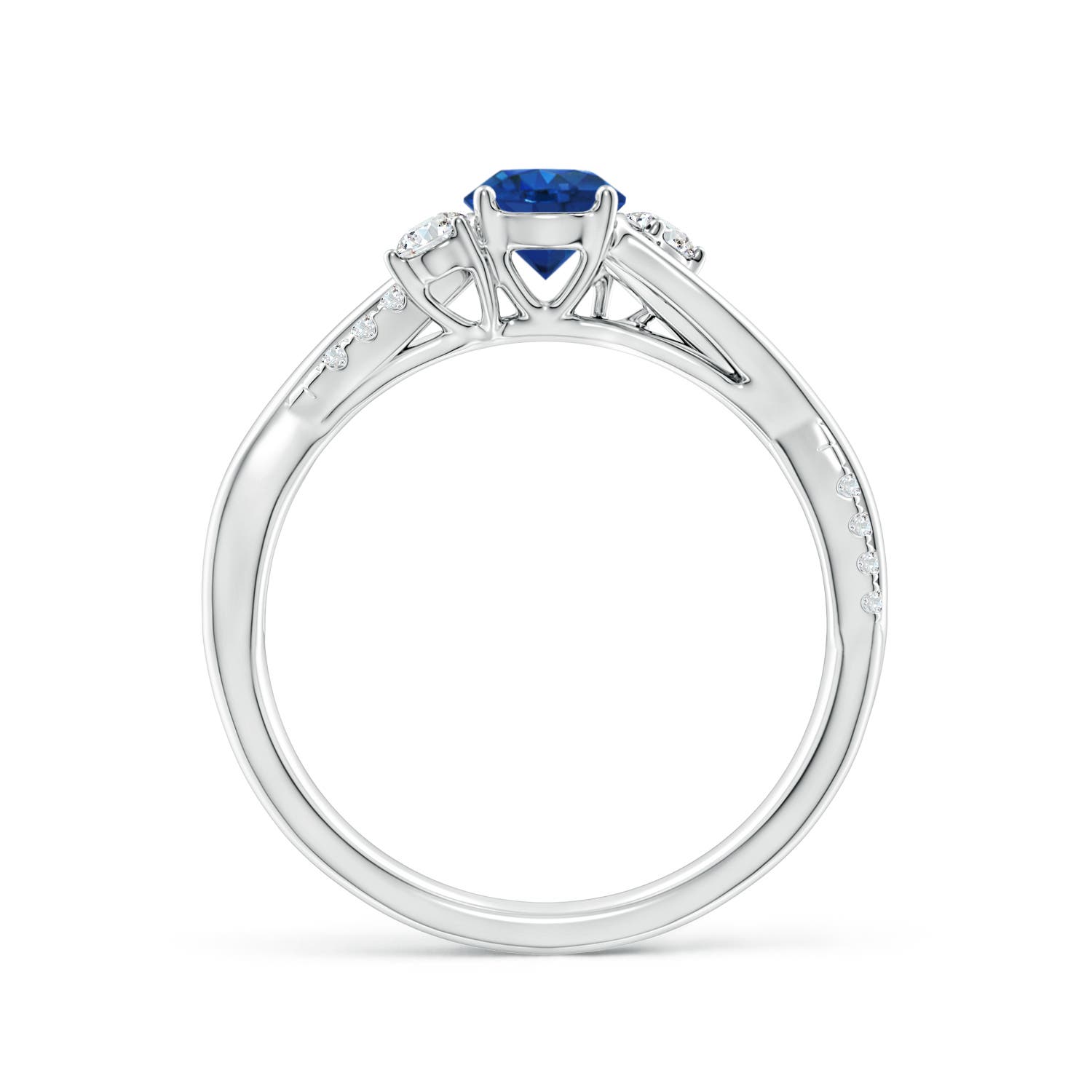 AAA - Blue Sapphire / 0.81 CT / 14 KT White Gold