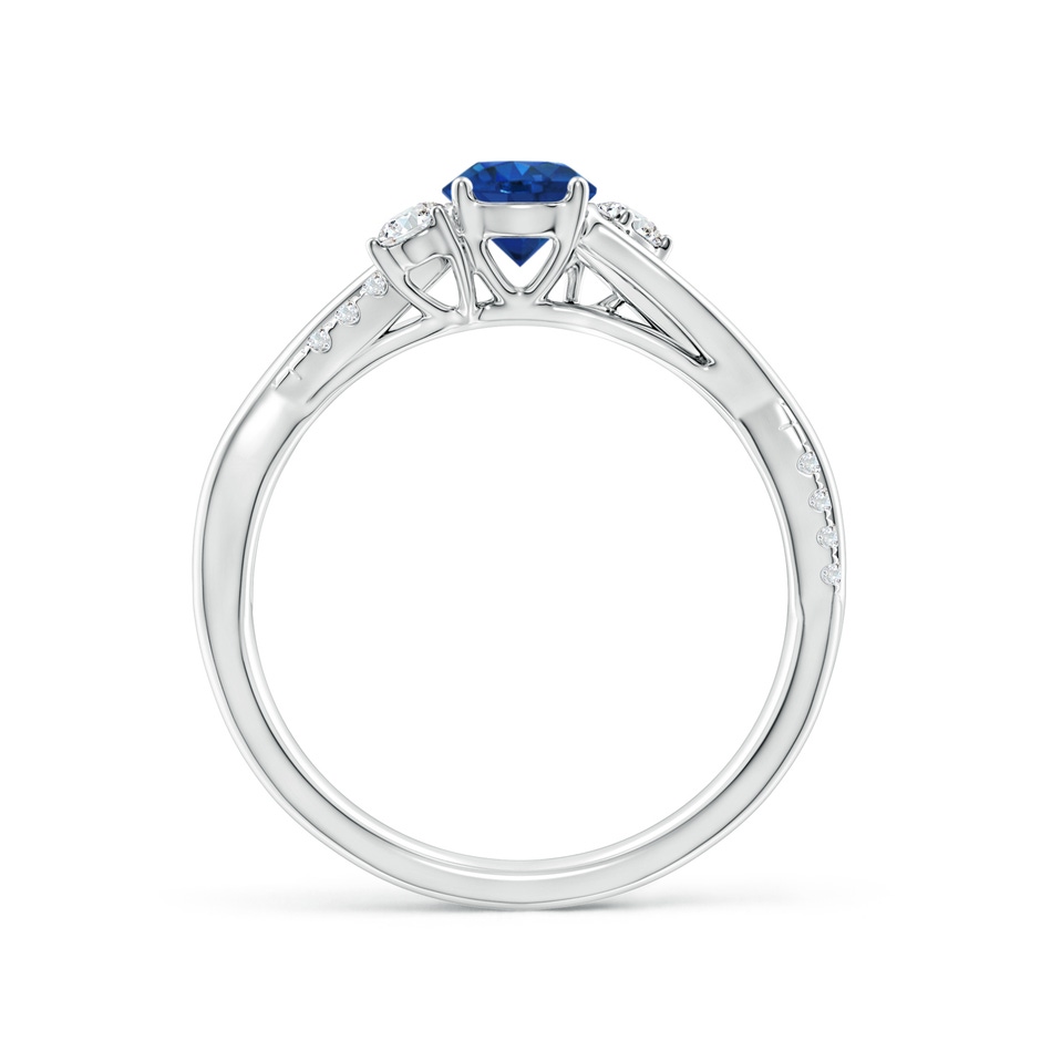 5mm AAA Nature Inspired Blue Sapphire & Diamond Twisted Vine Ring in White Gold side 199