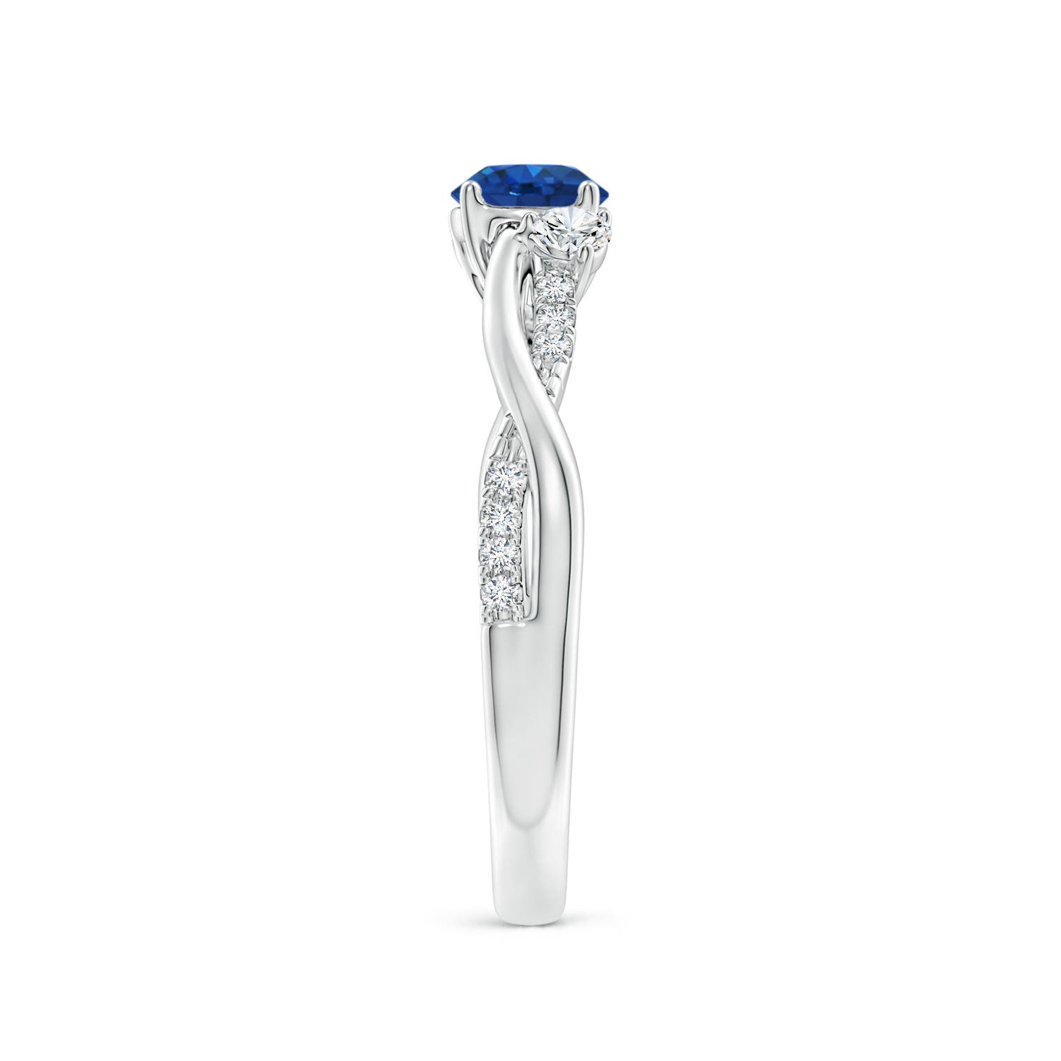 AAA - Blue Sapphire / 0.81 CT / 14 KT White Gold