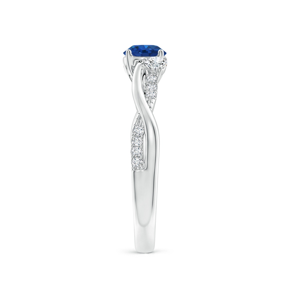 5mm AAA Nature Inspired Blue Sapphire & Diamond Twisted Vine Ring in White Gold side 299