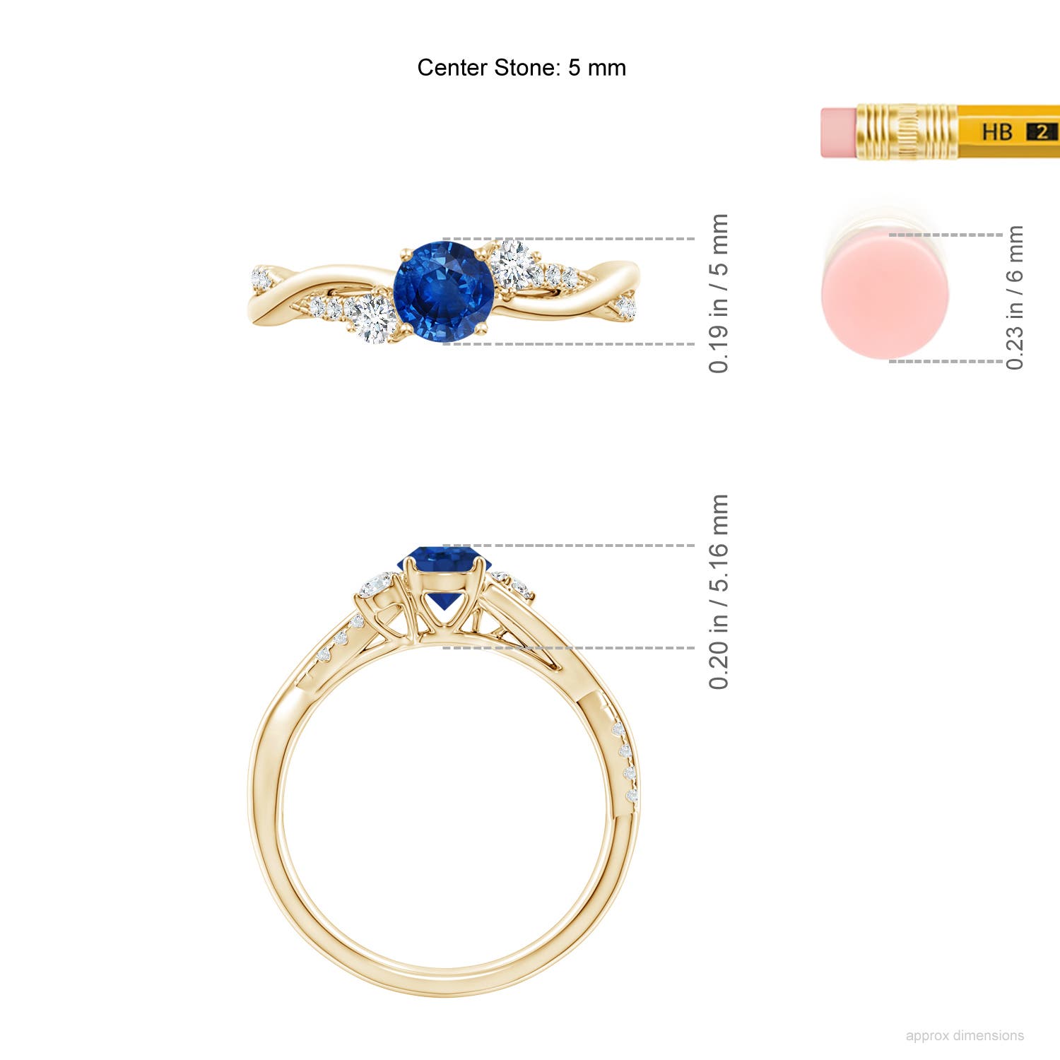 AAA - Blue Sapphire / 0.81 CT / 14 KT Yellow Gold