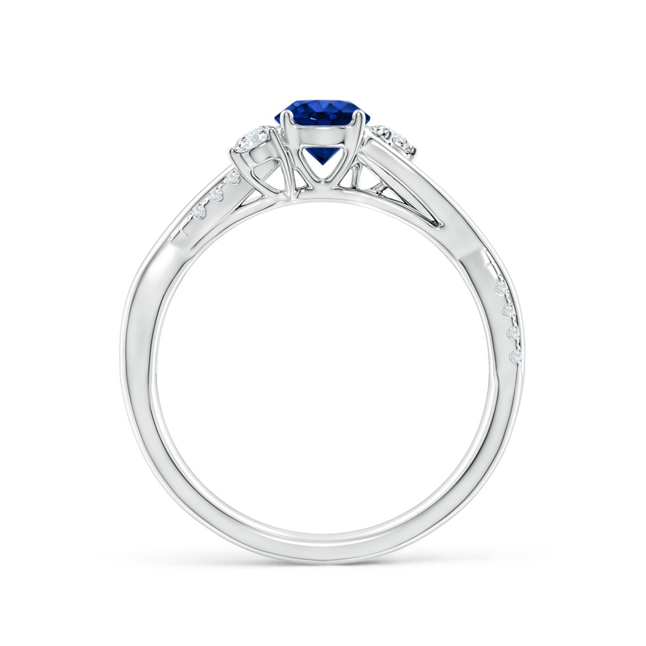 5mm AAAA Nature Inspired Blue Sapphire & Diamond Twisted Vine Ring in P950 Platinum side 199
