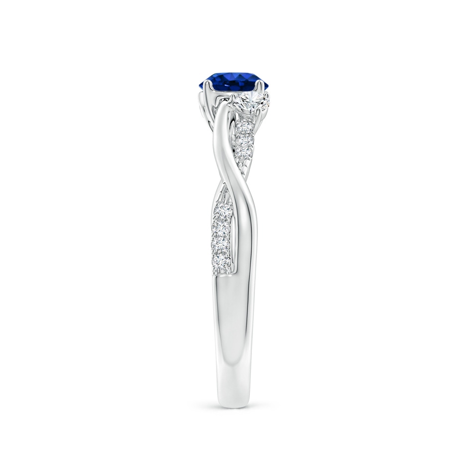 5mm AAAA Nature Inspired Blue Sapphire & Diamond Twisted Vine Ring in P950 Platinum side 299