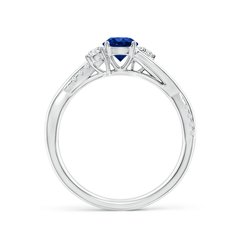 5mm AAAA Nature Inspired Blue Sapphire & Diamond Twisted Vine Ring in White Gold side 199