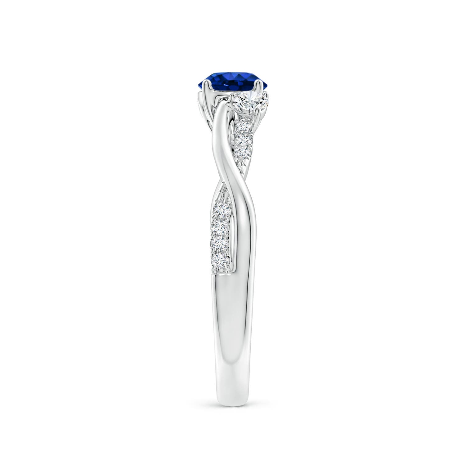 AAAA - Blue Sapphire / 0.81 CT / 14 KT White Gold