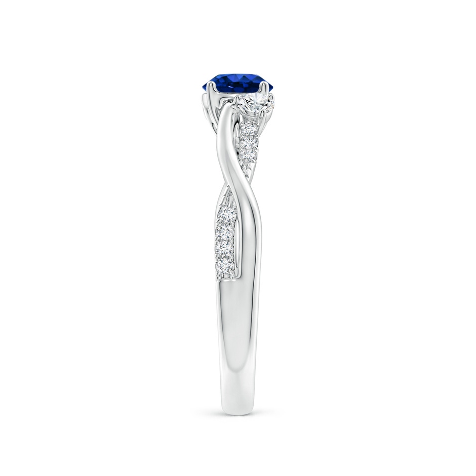 5mm AAAA Nature Inspired Blue Sapphire & Diamond Twisted Vine Ring in White Gold side 299