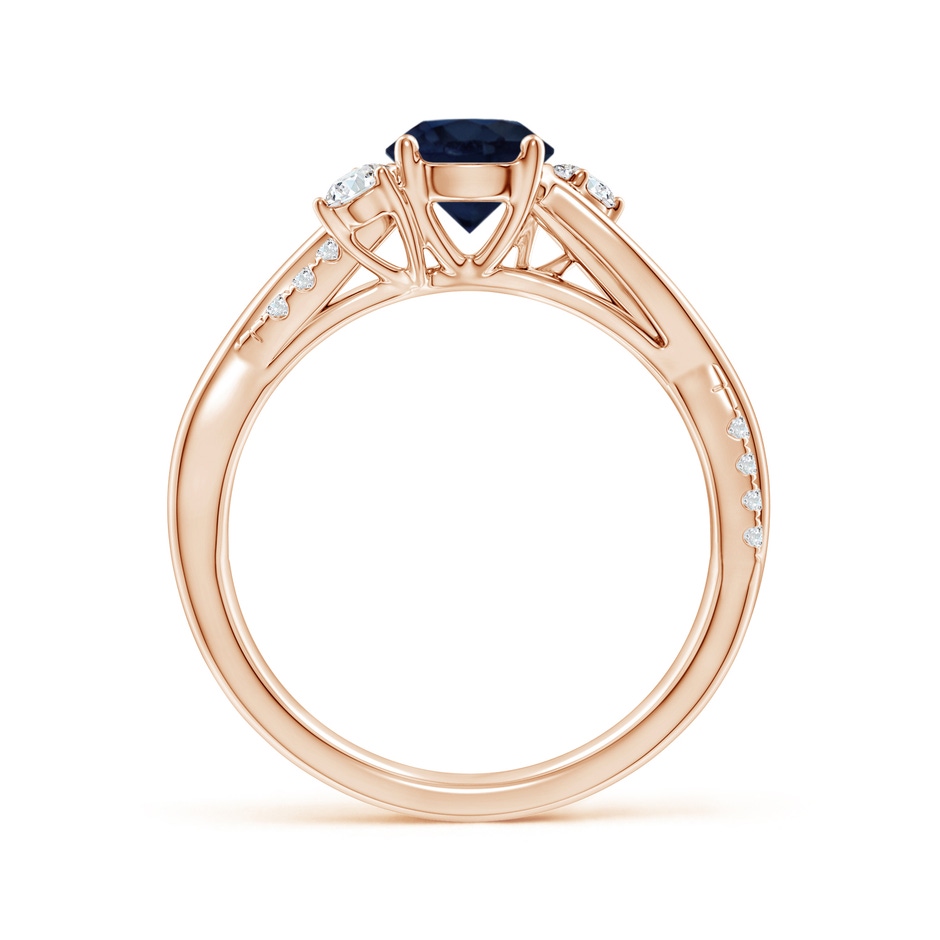 6mm A Nature Inspired Blue Sapphire & Diamond Twisted Vine Ring in Rose Gold side 199
