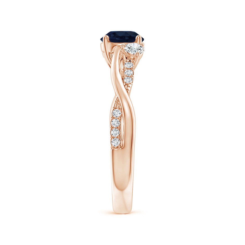 6mm A Nature Inspired Blue Sapphire & Diamond Twisted Vine Ring in Rose Gold side 299