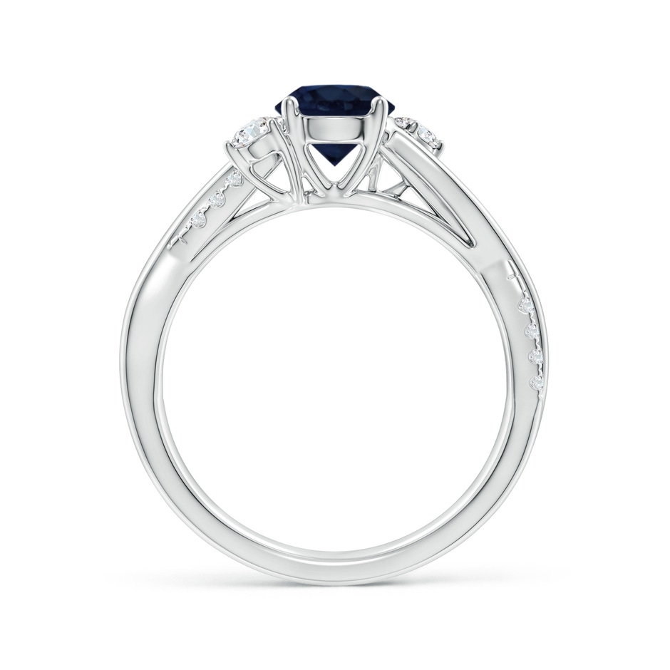 6mm A Nature Inspired Blue Sapphire & Diamond Twisted Vine Ring in White Gold side 199