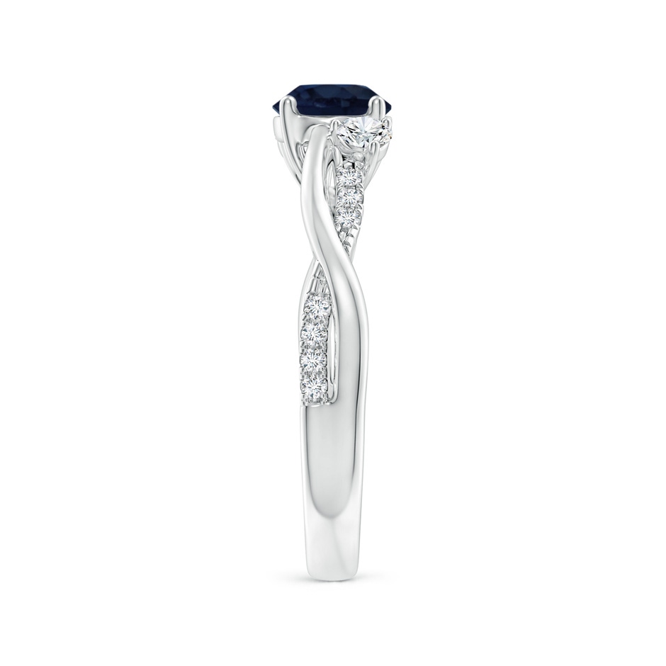 6mm A Nature Inspired Blue Sapphire & Diamond Twisted Vine Ring in White Gold side 299