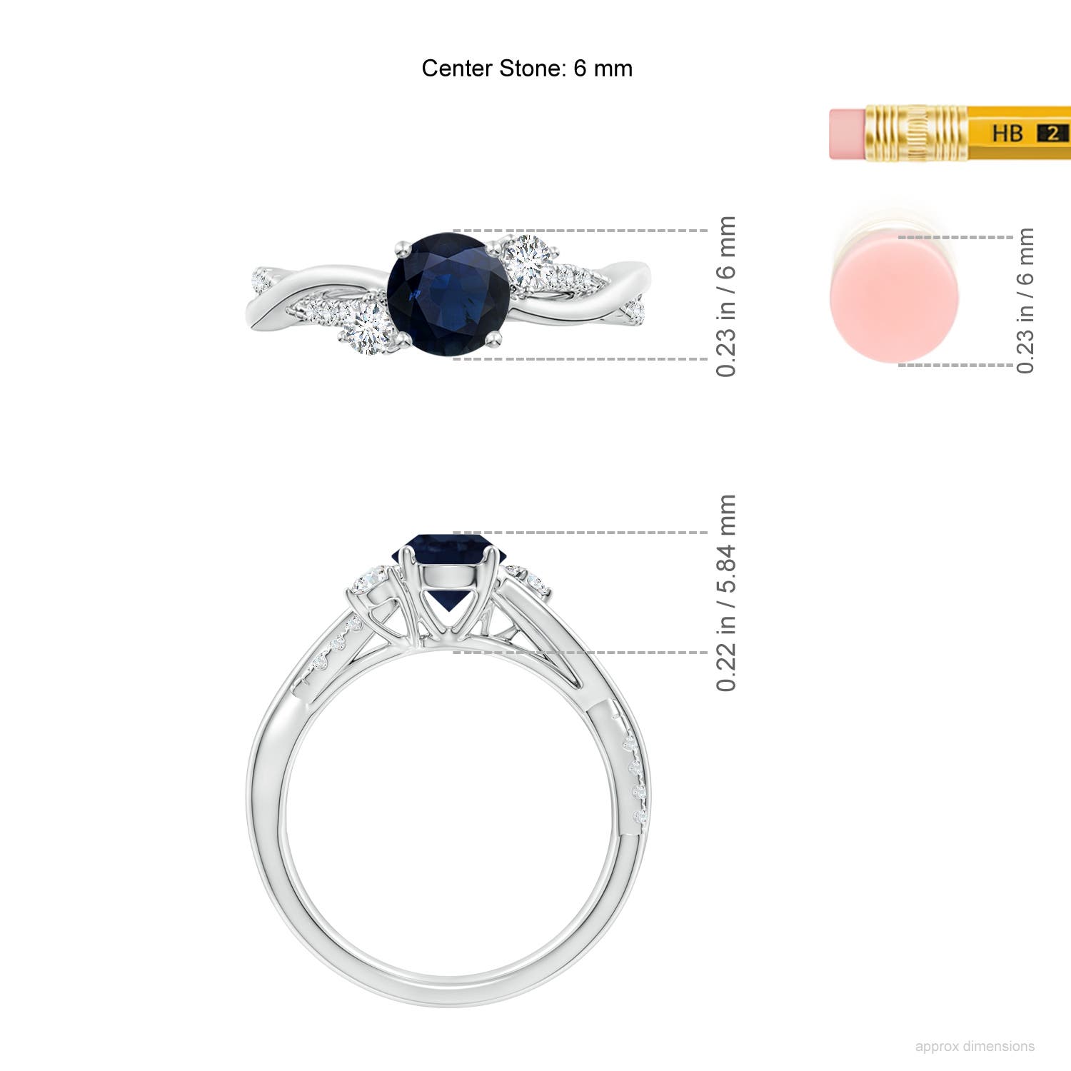 A - Blue Sapphire / 1.24 CT / 14 KT White Gold