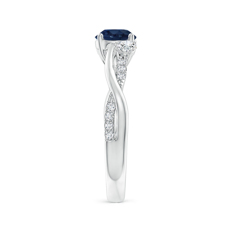 6mm AA Nature Inspired Blue Sapphire & Diamond Twisted Vine Ring in P950 Platinum side 299