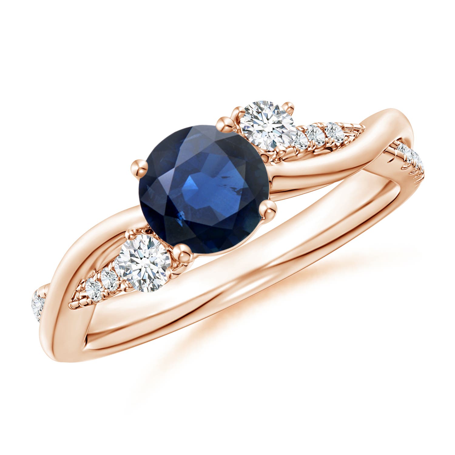 AA - Blue Sapphire / 1.24 CT / 14 KT Rose Gold