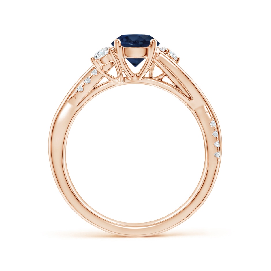6mm AA Nature Inspired Blue Sapphire & Diamond Twisted Vine Ring in Rose Gold side 199