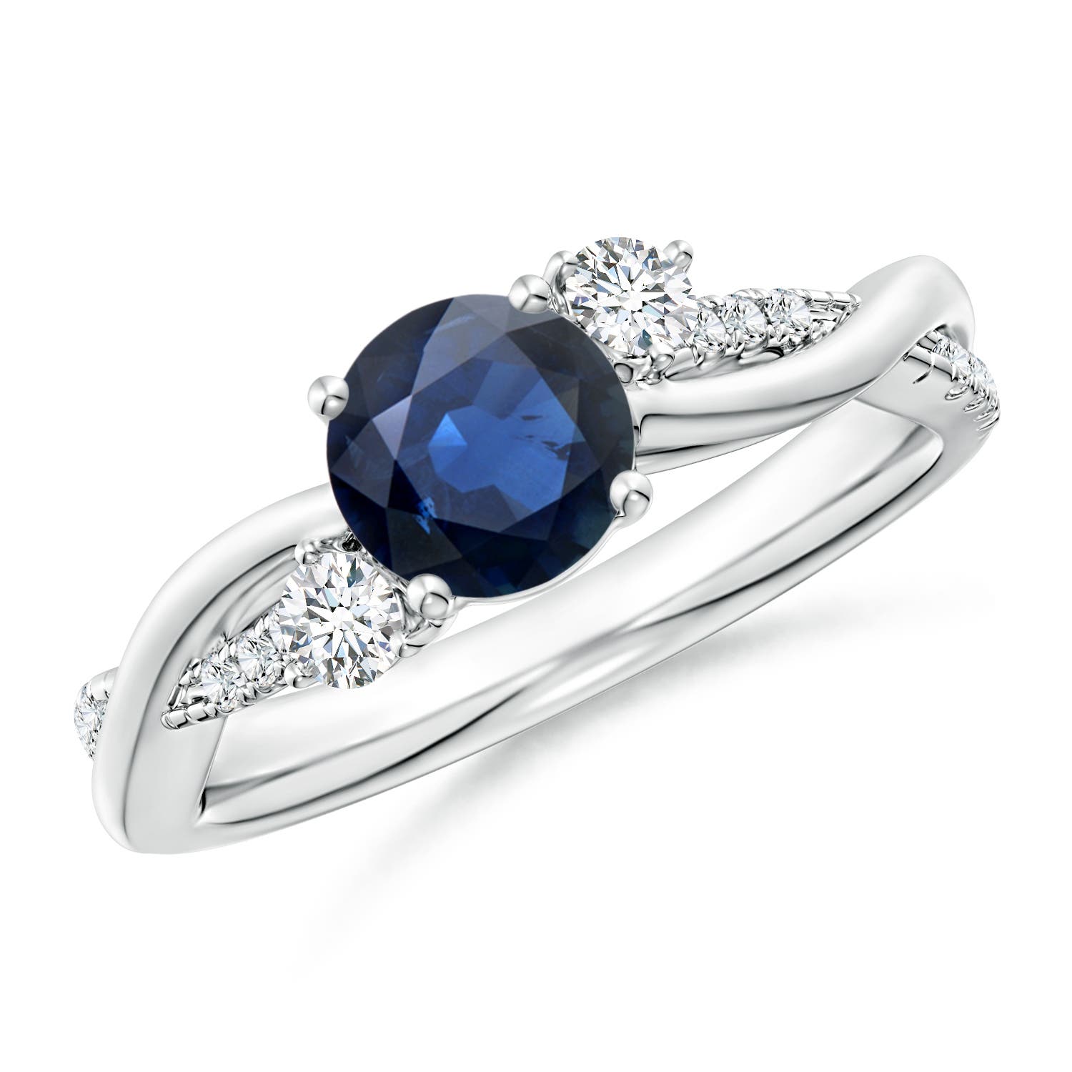 AA - Blue Sapphire / 1.24 CT / 14 KT White Gold