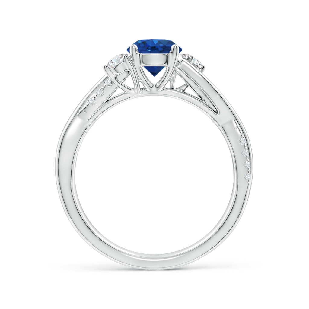 6mm AAA Nature Inspired Blue Sapphire & Diamond Twisted Vine Ring in P950 Platinum Side 199