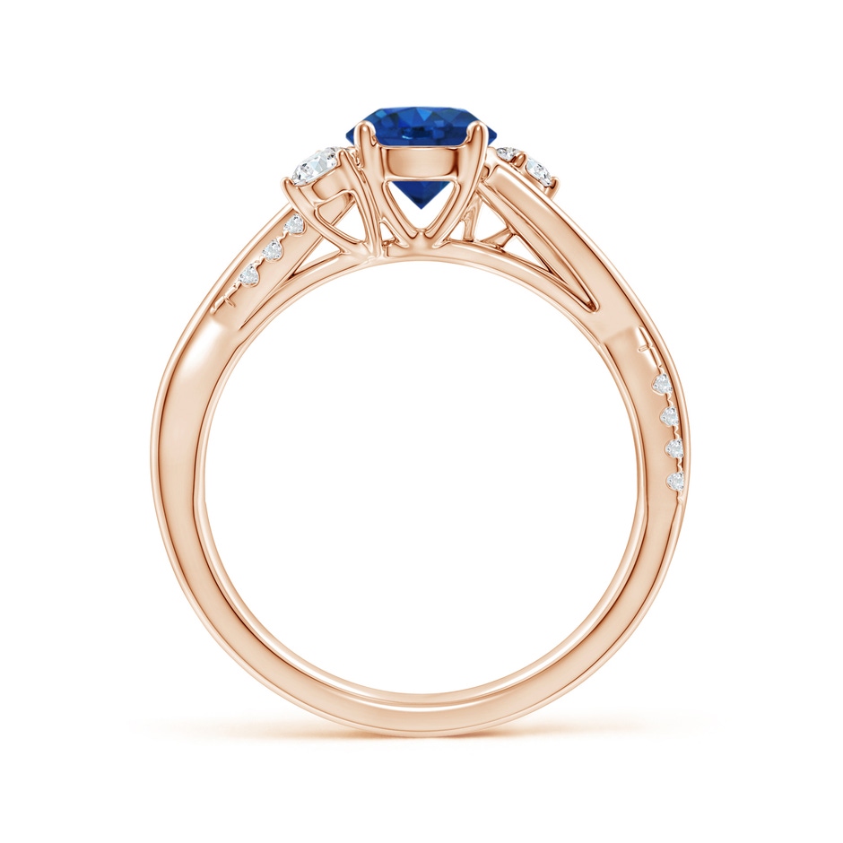 6mm AAA Nature Inspired Blue Sapphire & Diamond Twisted Vine Ring in Rose Gold side 199