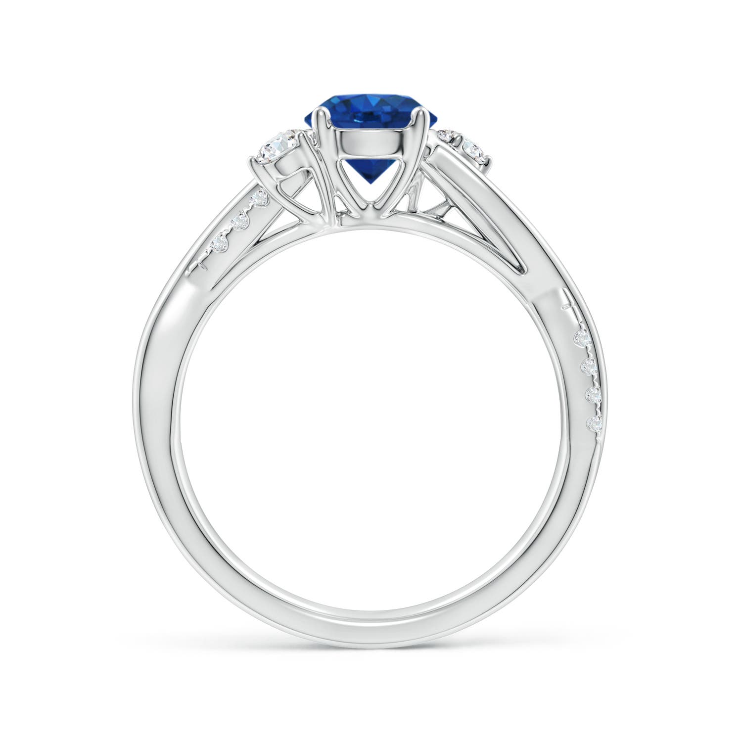 AAA - Blue Sapphire / 1.24 CT / 14 KT White Gold