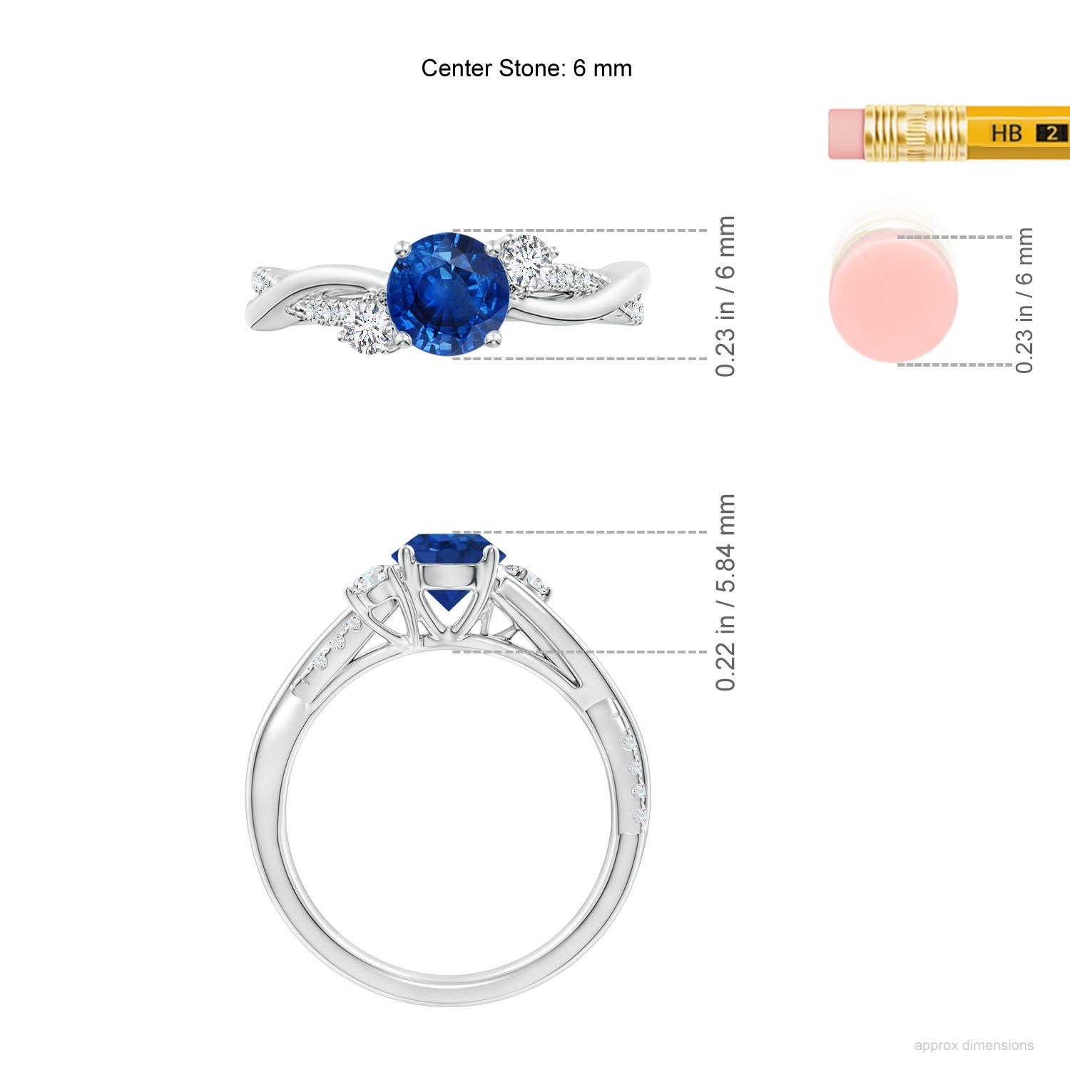 AAA - Blue Sapphire / 1.24 CT / 14 KT White Gold