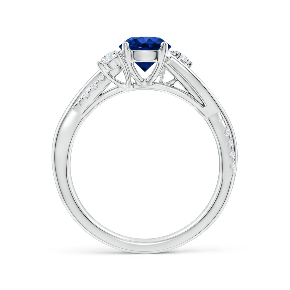 6mm AAAA Nature Inspired Blue Sapphire & Diamond Twisted Vine Ring in P950 Platinum side 199