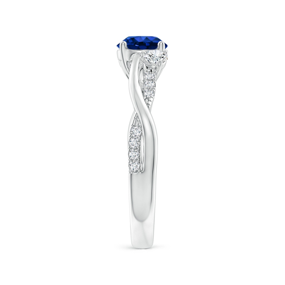 6mm AAAA Nature Inspired Blue Sapphire & Diamond Twisted Vine Ring in P950 Platinum side 299