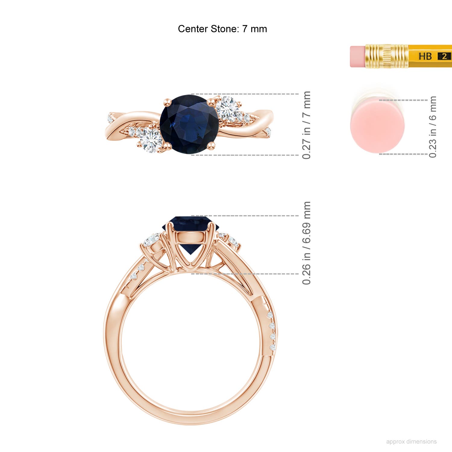 A - Blue Sapphire / 1.92 CT / 14 KT Rose Gold