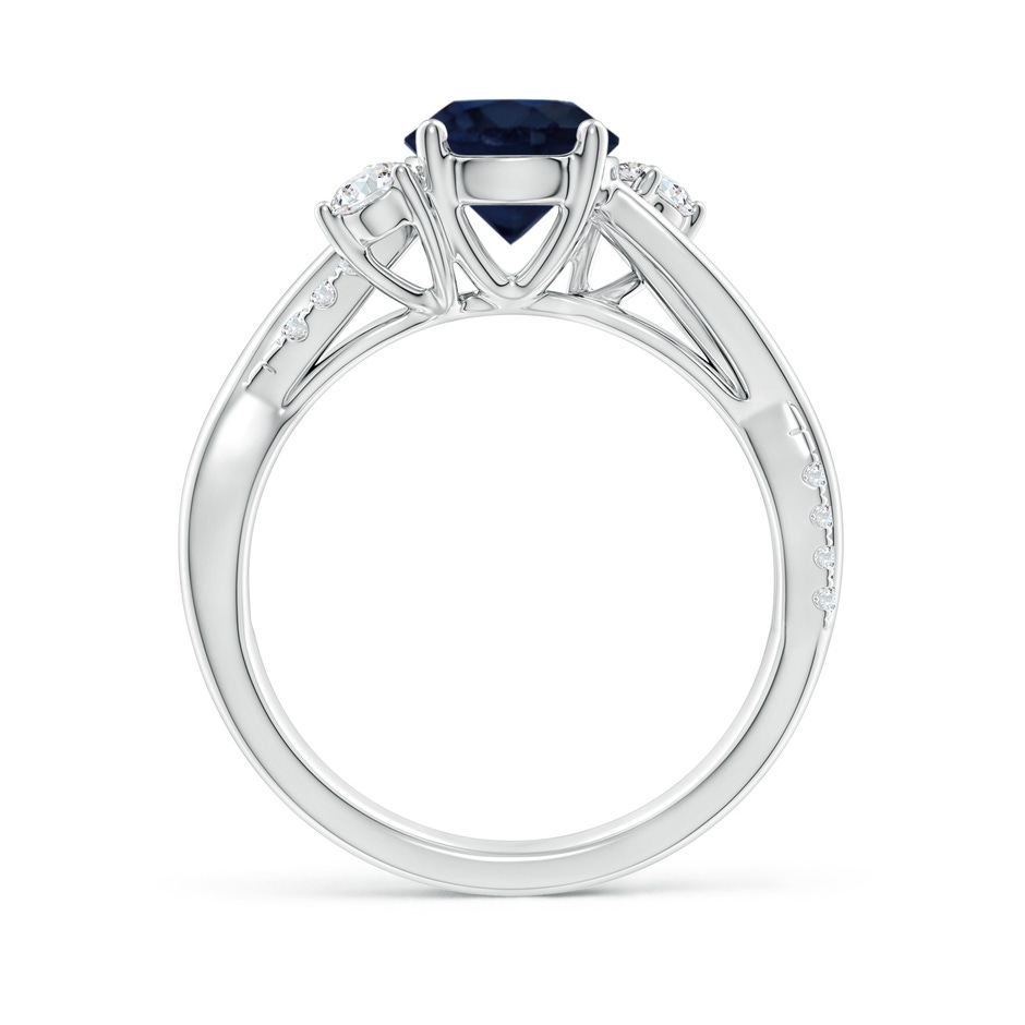 7mm A Nature Inspired Blue Sapphire & Diamond Twisted Vine Ring in White Gold side 199