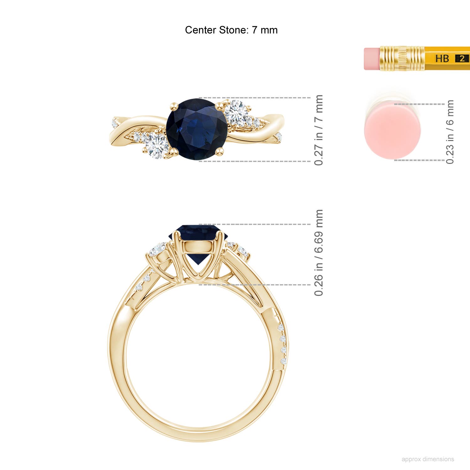 A - Blue Sapphire / 1.92 CT / 14 KT Yellow Gold