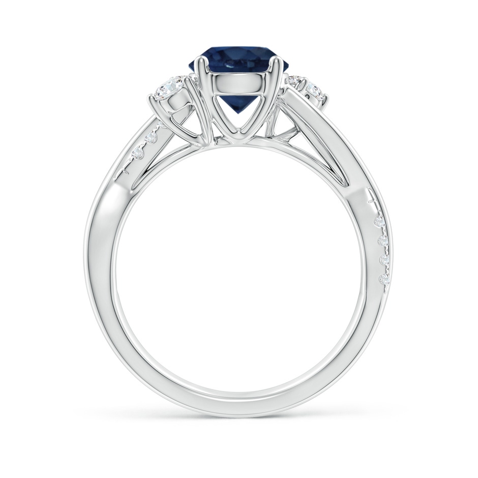 7mm AA Nature Inspired Blue Sapphire & Diamond Twisted Vine Ring in P950 Platinum side 199