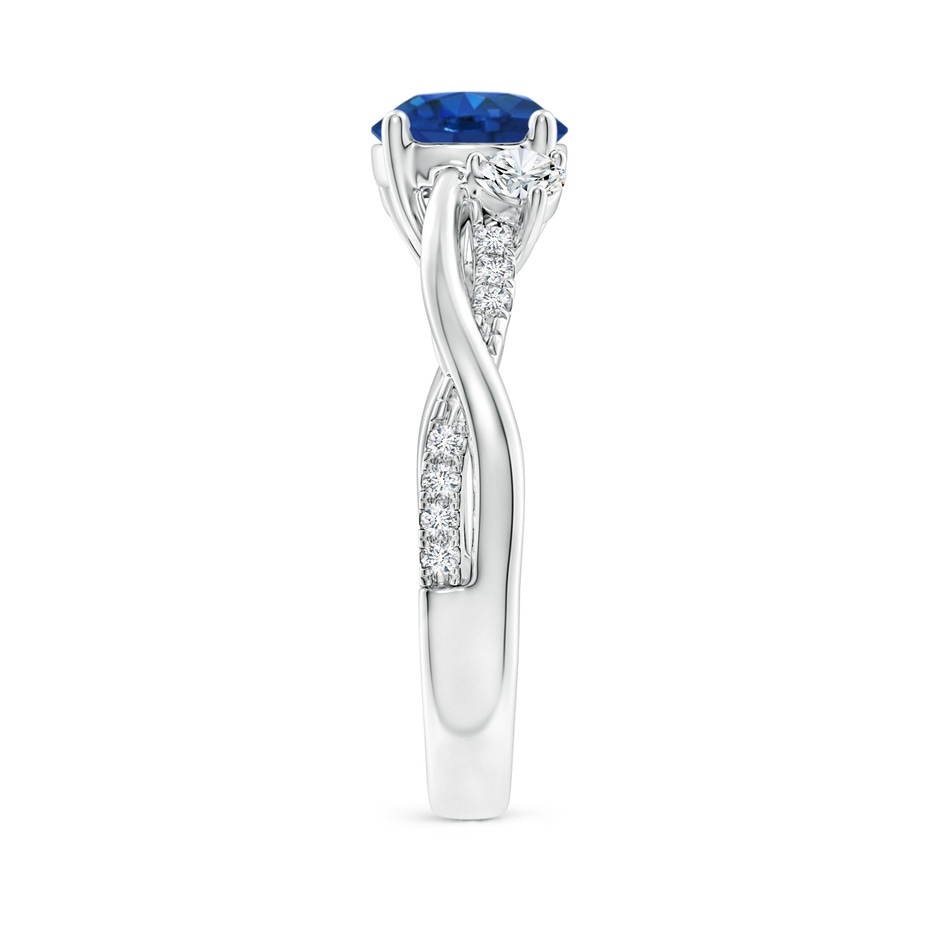 7mm AAA Nature Inspired Blue Sapphire & Diamond Twisted Vine Ring in P950 Platinum side 299