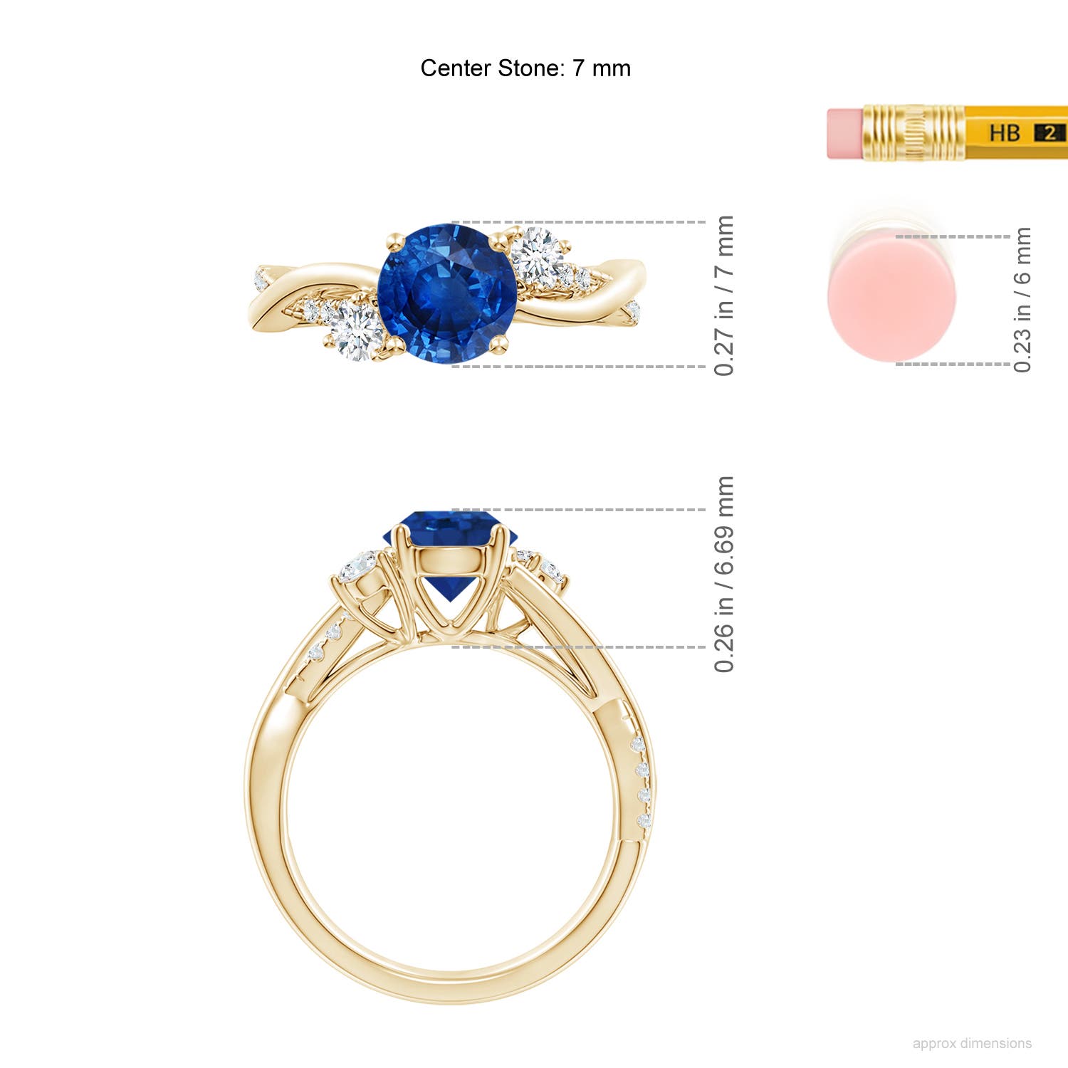 AAA - Blue Sapphire / 1.92 CT / 14 KT Yellow Gold