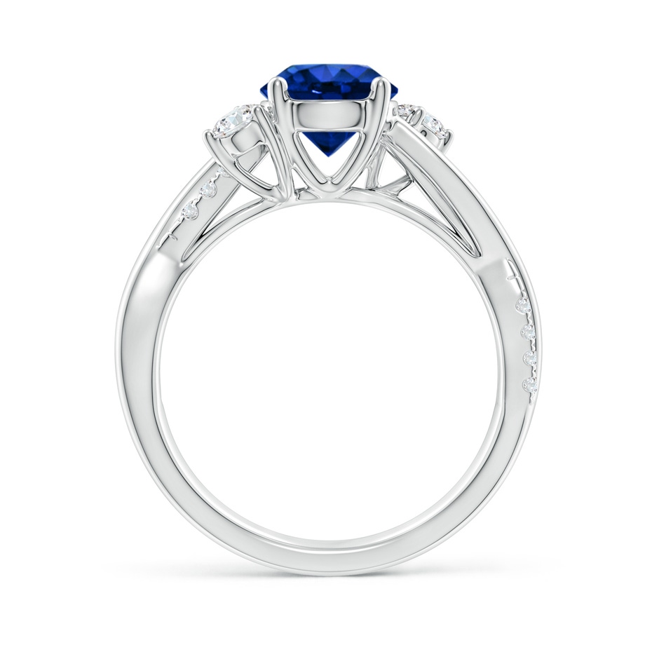 7mm Lab-Grown Nature Inspired Blue Sapphire & Diamond Twisted Vine Ring in White Gold side 199