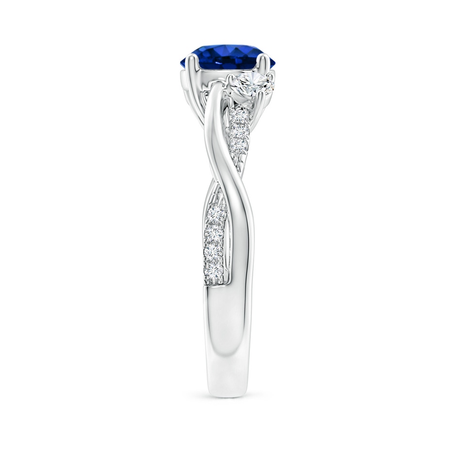 7mm Lab-Grown Nature Inspired Blue Sapphire & Diamond Twisted Vine Ring in White Gold side 299