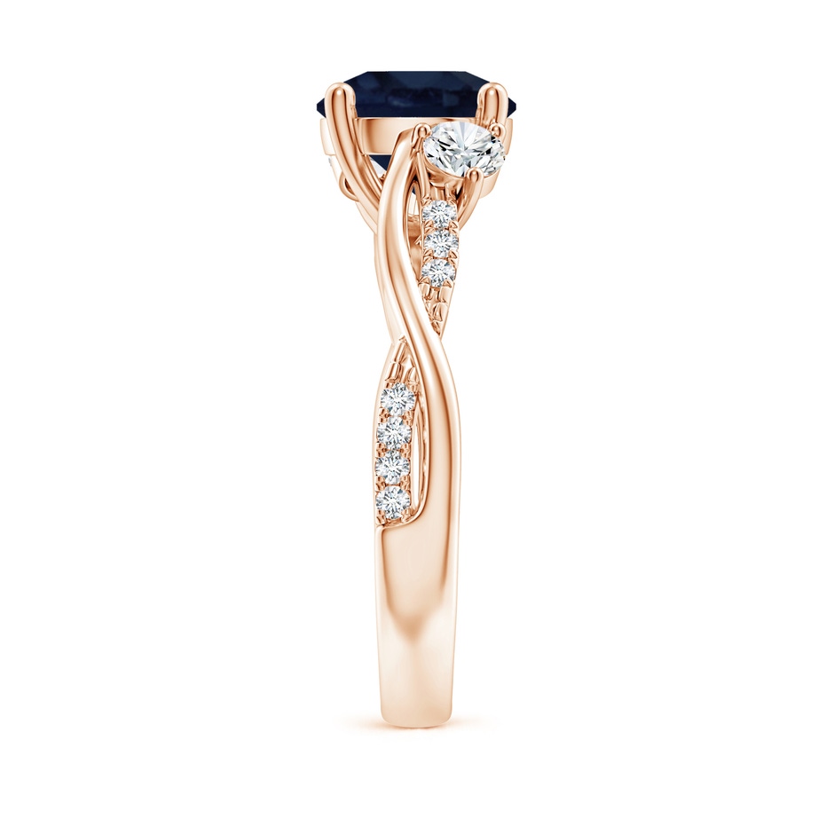 8mm A Nature Inspired Blue Sapphire & Diamond Twisted Vine Ring in Rose Gold side 299