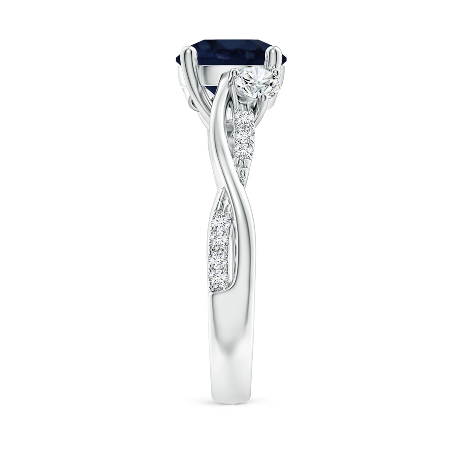 8mm A Nature Inspired Blue Sapphire & Diamond Twisted Vine Ring in White Gold side 299