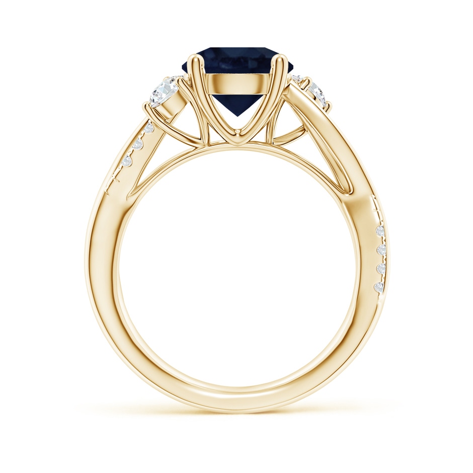 8mm A Nature Inspired Blue Sapphire & Diamond Twisted Vine Ring in Yellow Gold side 199