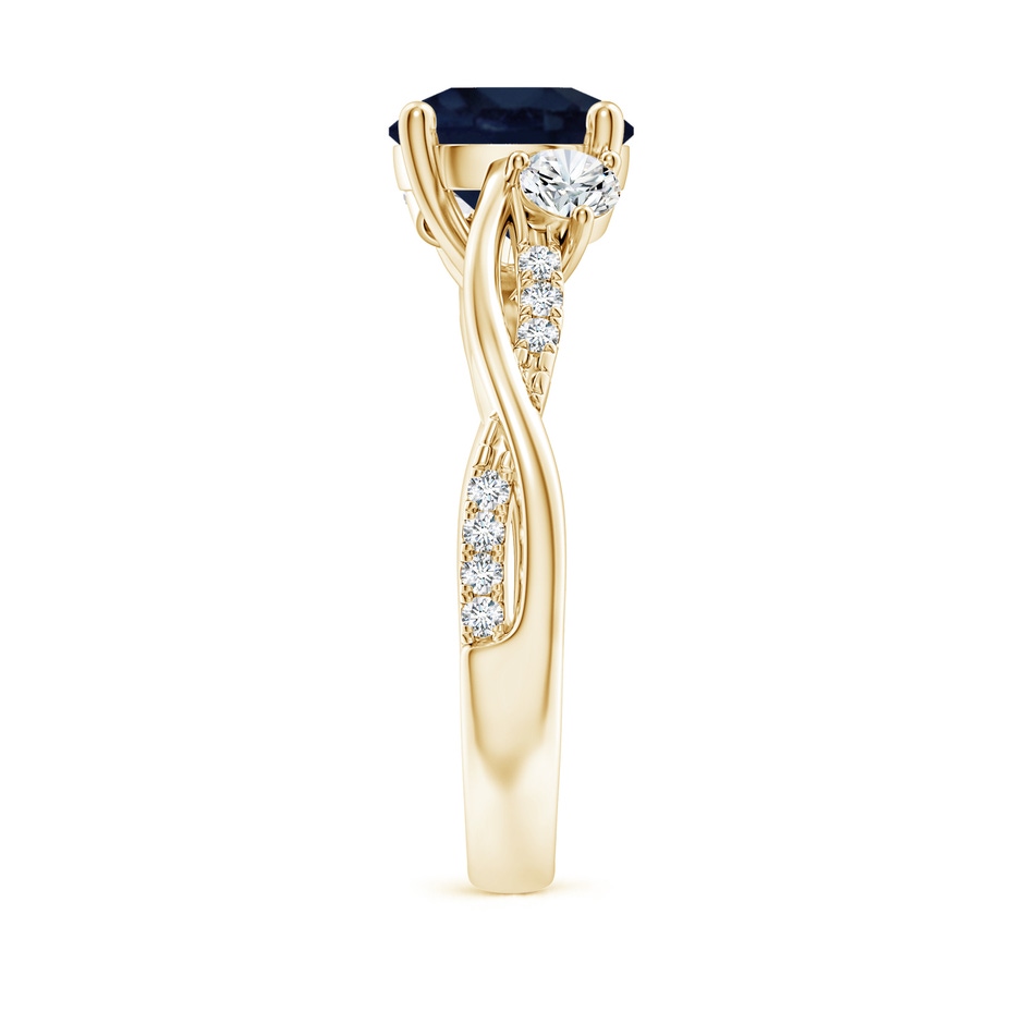 8mm A Nature Inspired Blue Sapphire & Diamond Twisted Vine Ring in Yellow Gold side 299