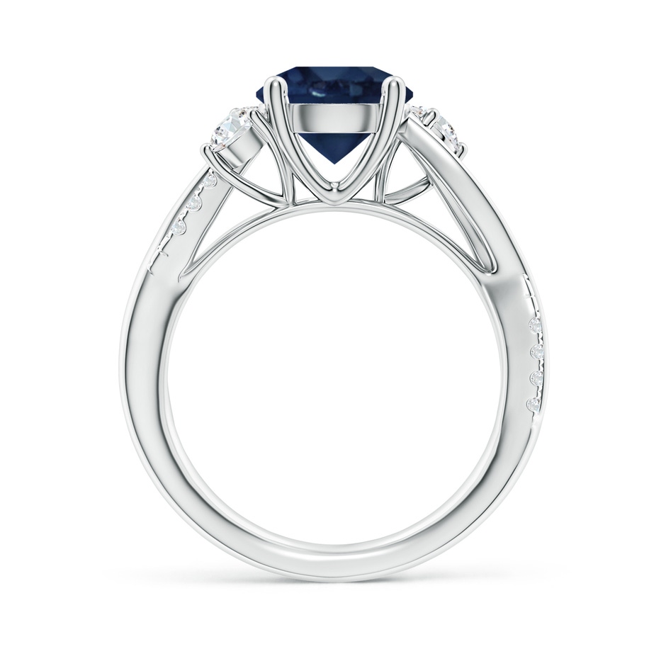 8mm AA Nature Inspired Blue Sapphire & Diamond Twisted Vine Ring in P950 Platinum side 199