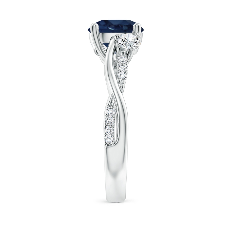 8mm AA Nature Inspired Blue Sapphire & Diamond Twisted Vine Ring in P950 Platinum side 299
