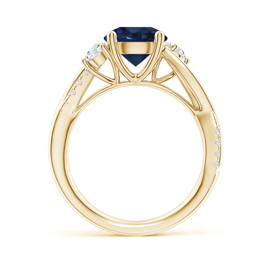 8mm AA Nature Inspired Blue Sapphire & Diamond Twisted Vine Ring in Yellow Gold side 199